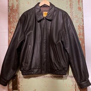 Hard Rock Cafe dark brown leather jacket, size L